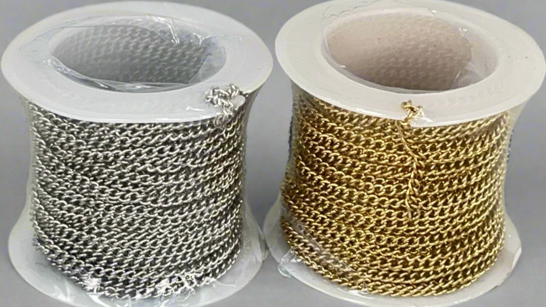 Twisted curb chain 160 S silver/gold (5 m)