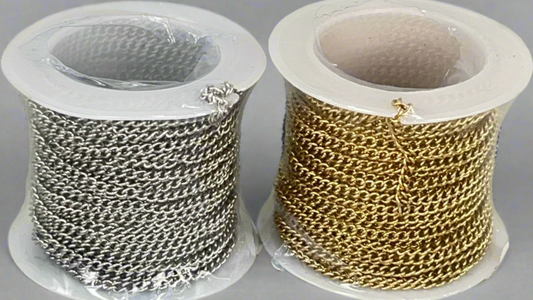 Twisted curb chain 160 S silver/gold (5 m)