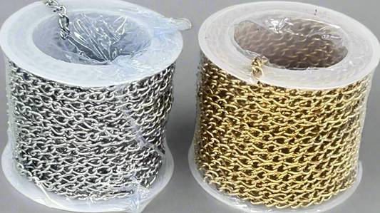 Twisted curb chain 180 S silver/gold (5 m)