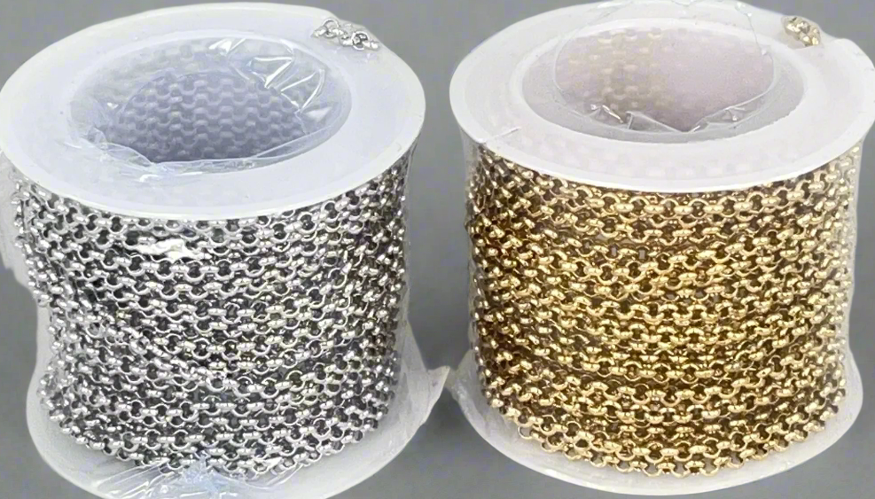 Cable chain round 2.5 mm silver/gold (5 m)