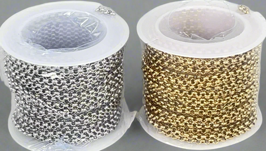 Cable chain round 2.5 mm silver/gold (5 m)