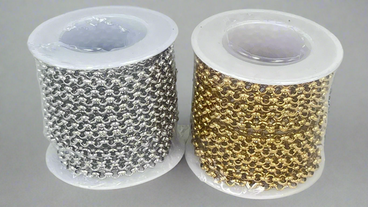 Cable chain round 4.0 mm silver/gold (5 m)